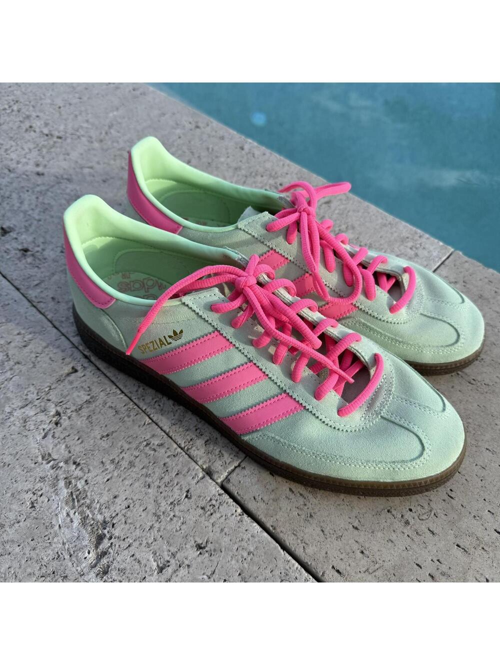 Adidas Spezial Suede Sneakers in Mint Green and Pink, Size 9 US - Picture 2 of 9